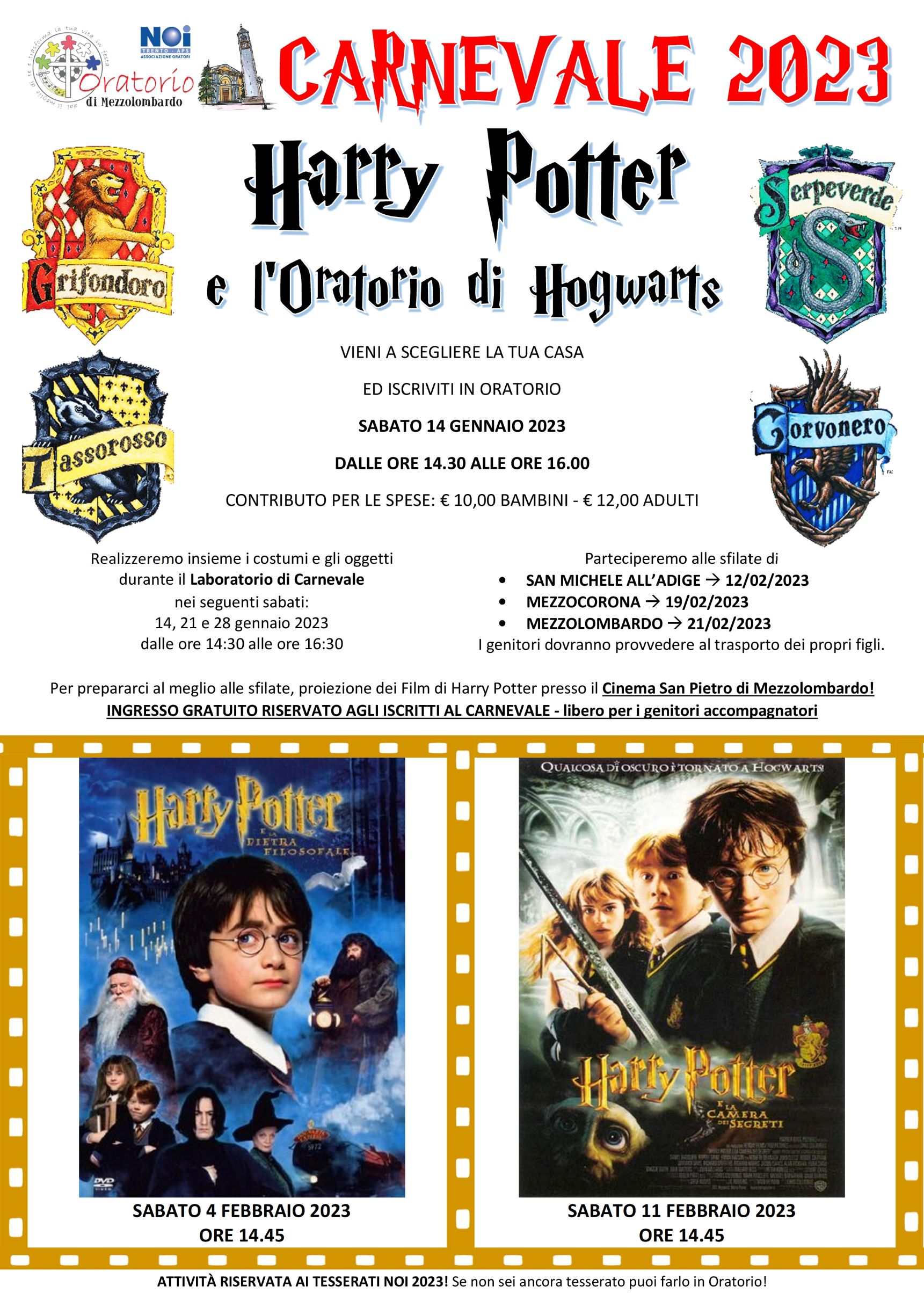 Carnevale Oratorio Mezzolombardo 2023 Harry Potter