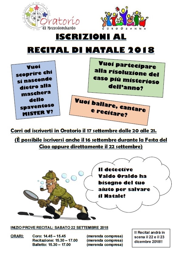 Iscrizione Recital Natale 2018