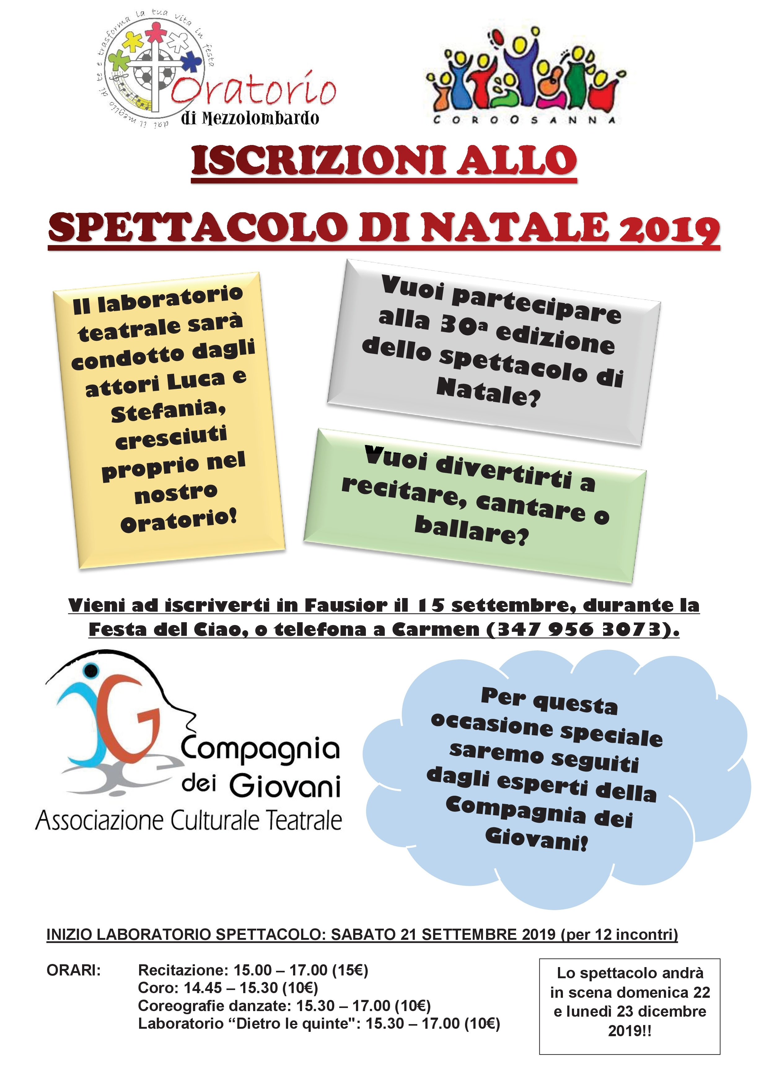 Iscrizione Spettacolo Natale 2019