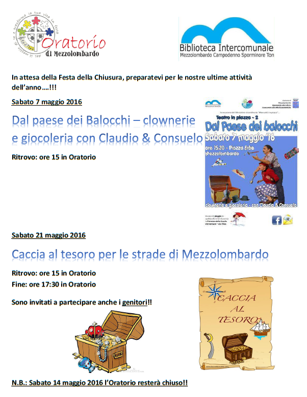Attività maggio 2016