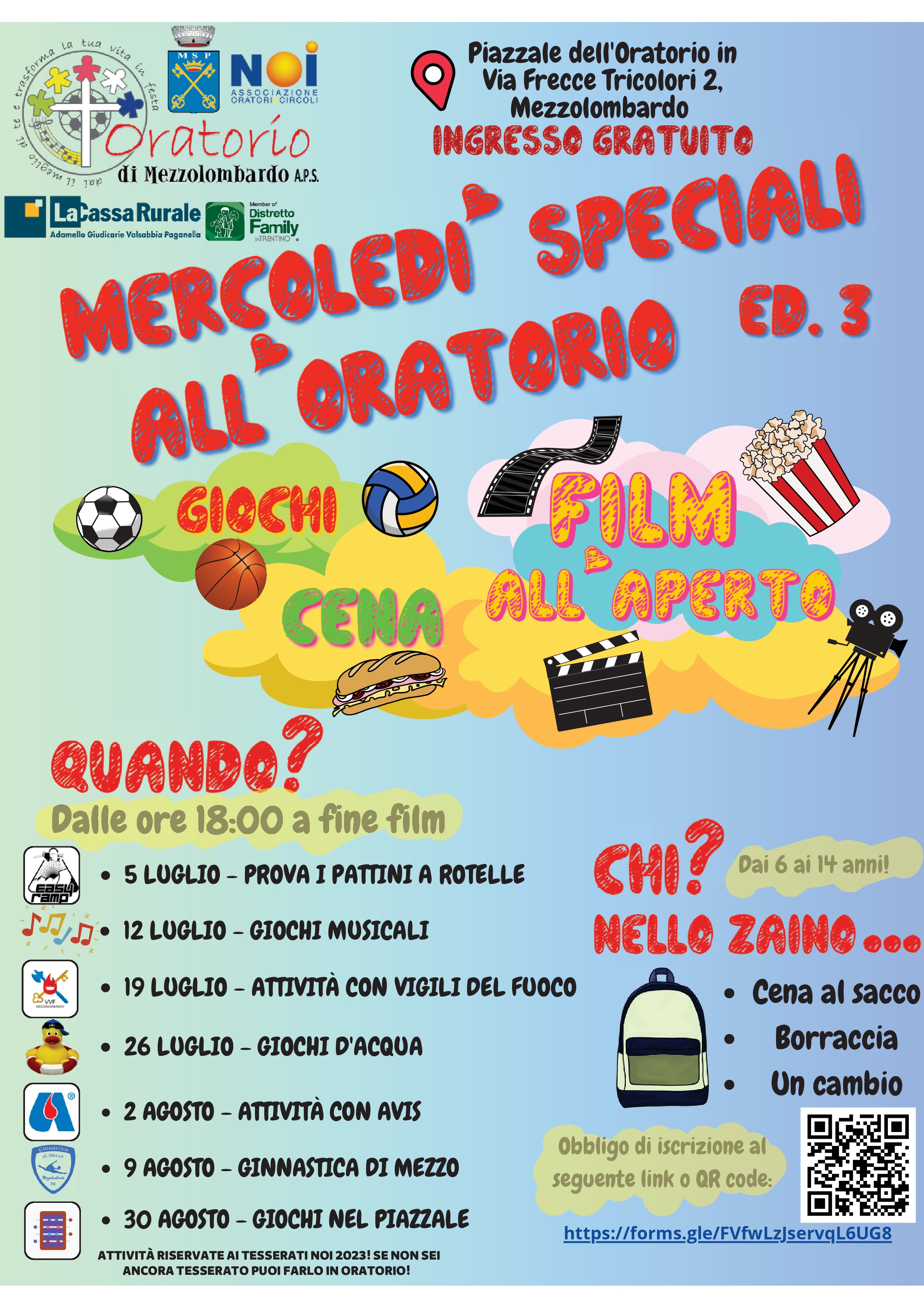 Mercoledì speciali Oratorio estate 2023