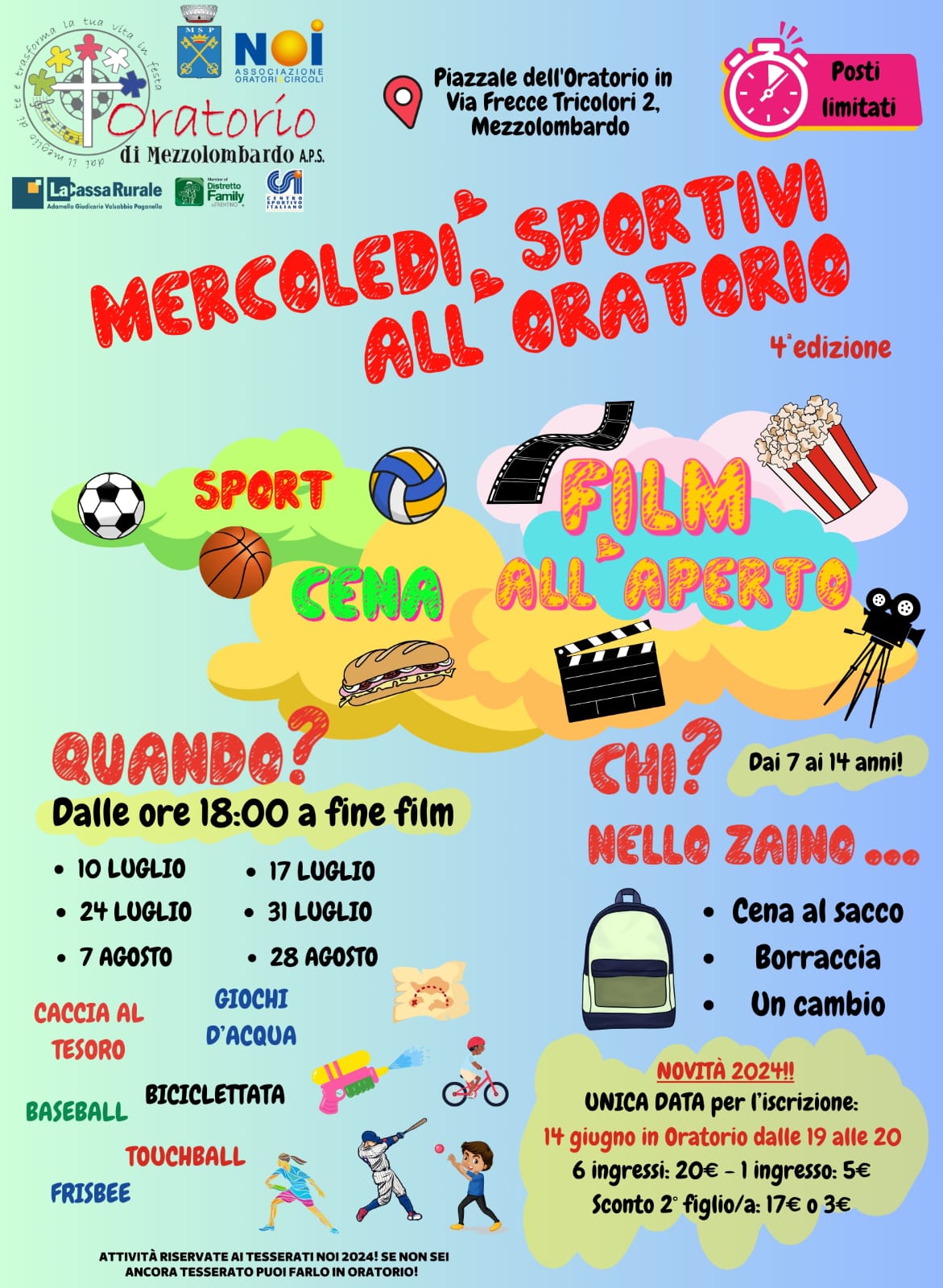 Mercoledì sportivi Oratorio estate 2024