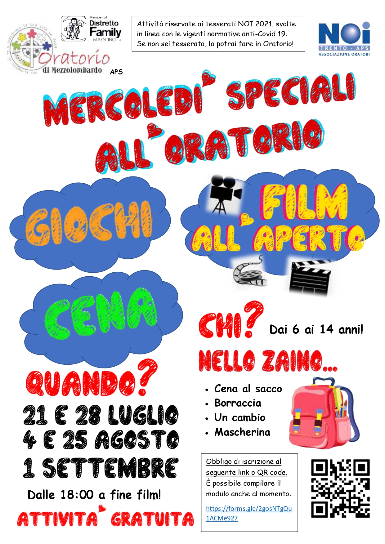 Mercoledì speciali Oratorio estate 2021