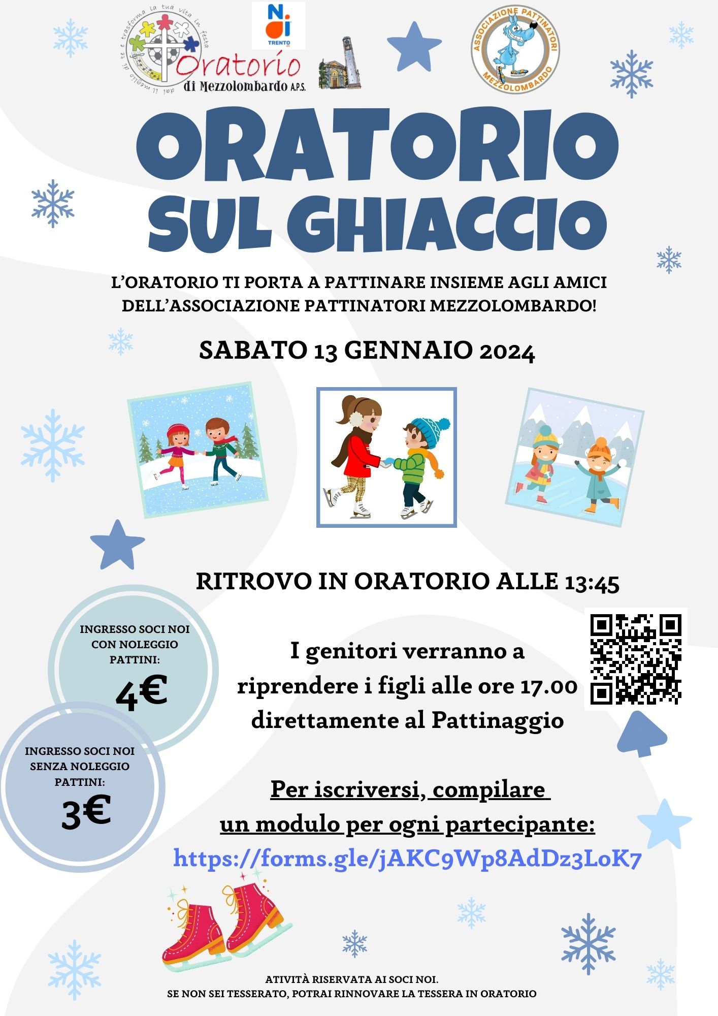 Pattinaggio Oratorio Mezzolombardo 2024 Oratorio sul ghiaccio